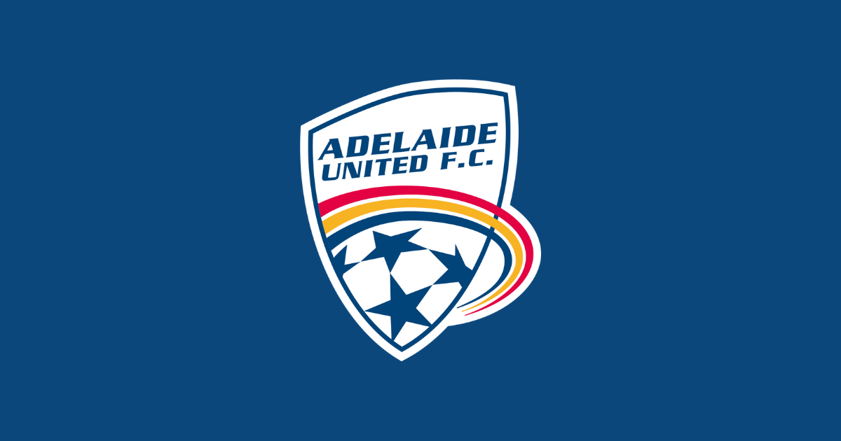 Adelaide United logo on a blue background