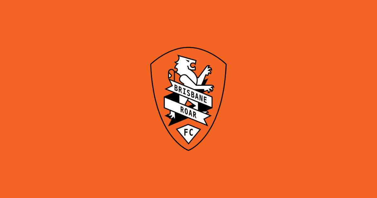 Brisbane Roar logo on an orange background