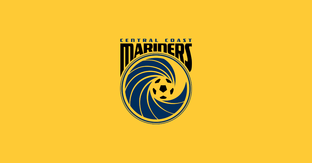Central Coast Mariners logo on a yellow background