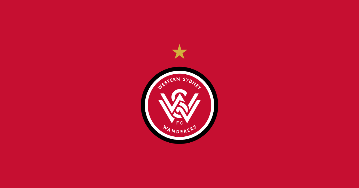 Western Sydney Wanderers logo on a red background